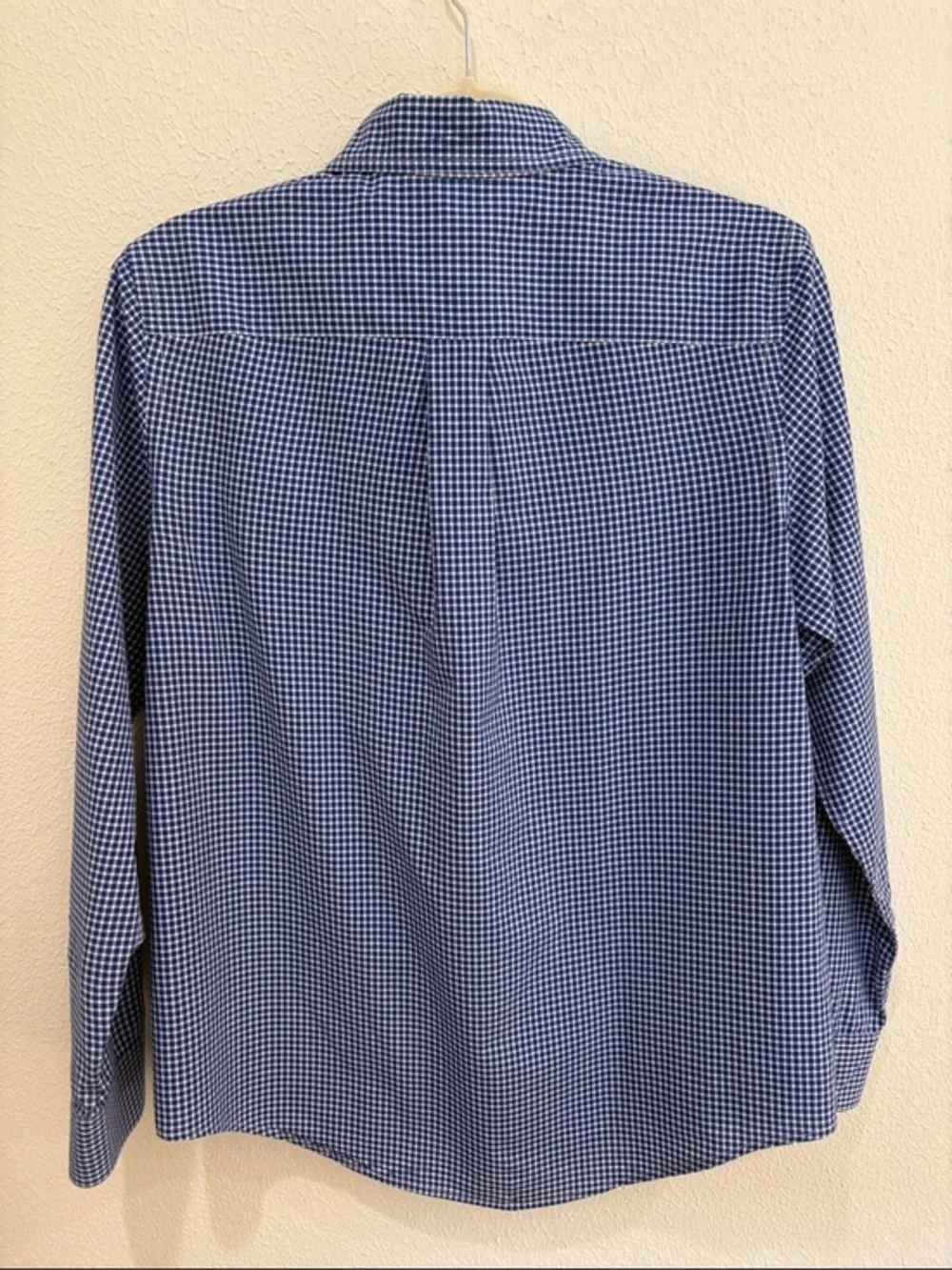 Ralph Lauren Boys Blue & White Gingham Button-Down Shirt with Orange Pony